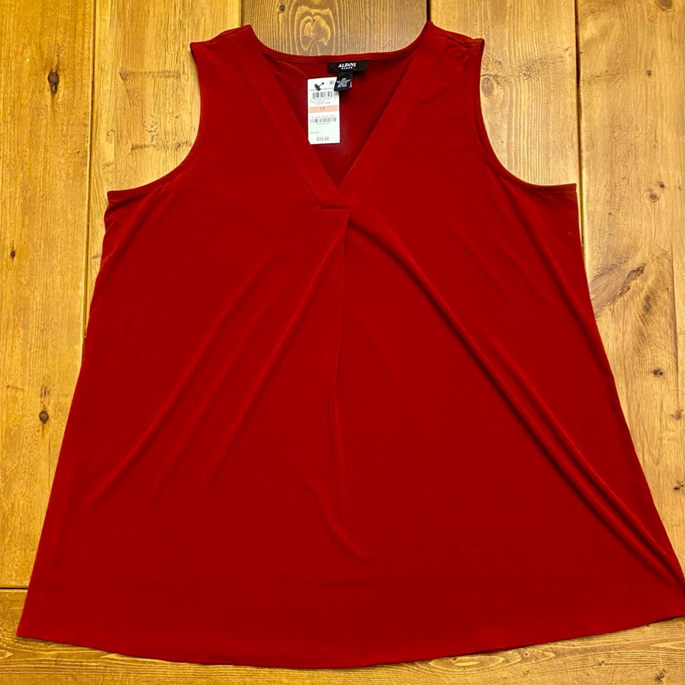 Alfani Women's Red V-Neck Tank Top